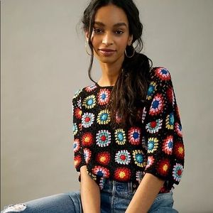 Anthropologie NWOT Magdalena Crochet Sweater